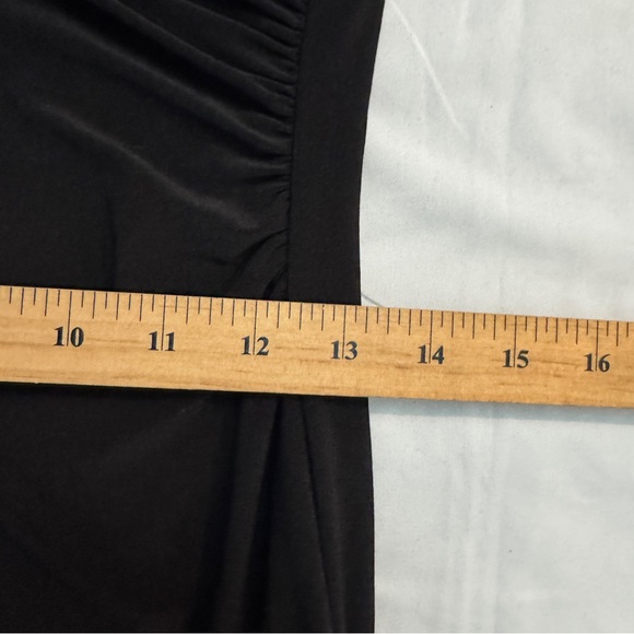 Vintage 90s Y2K Black Long Sleeve Midi Slip Dress with Ruffles, Fairy Grunge - Picture 5 of 7